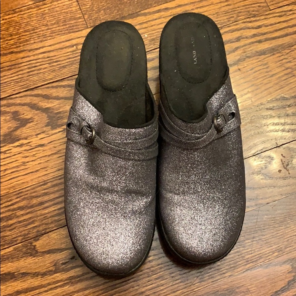 LAST CHANCE. Lands End Glitter Mules size 10